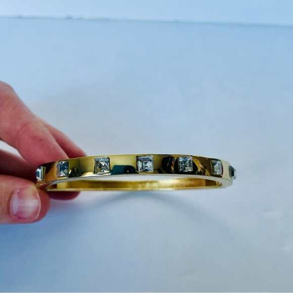 Gold and CZ Hinge Bangle - Picture 2 of 5